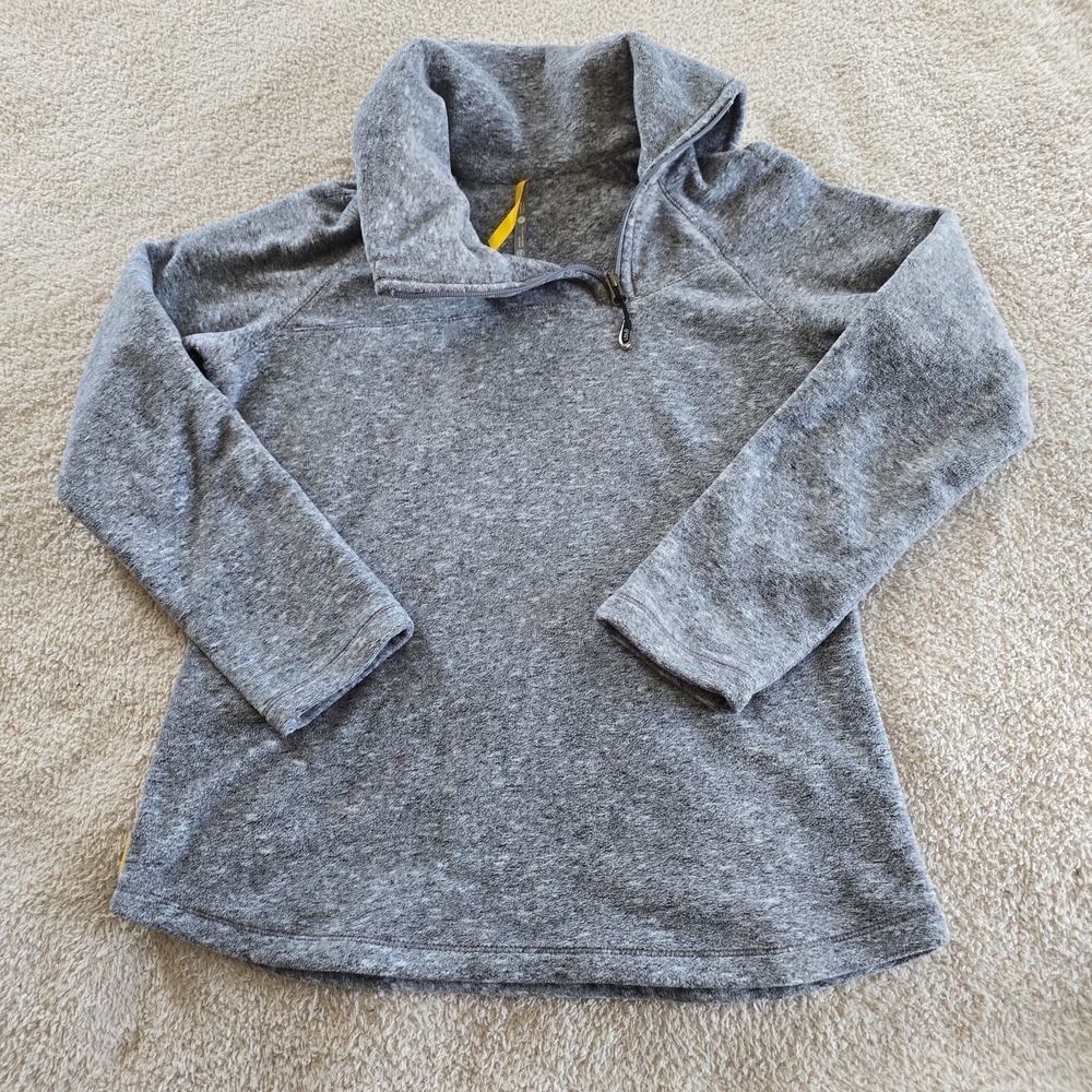 Lole Asymmetrical Zip Sweater Fleece Hoodie High Funnel Neck Button Detail Sz M